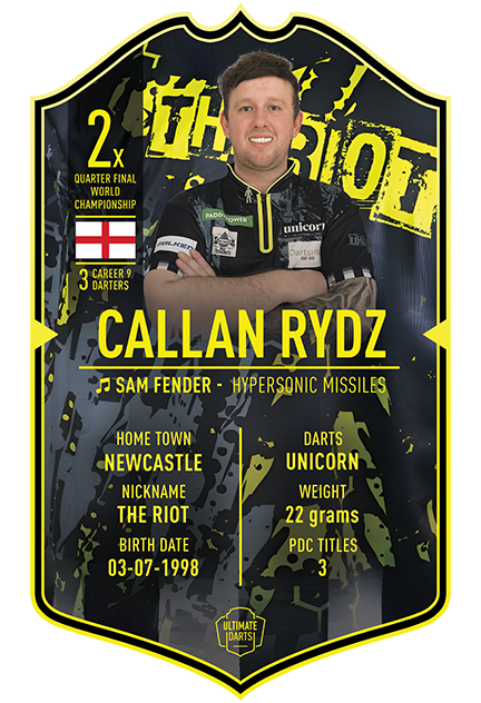 SIGNED Exclusive Callan Rydz Mini Ultimate Darts Card