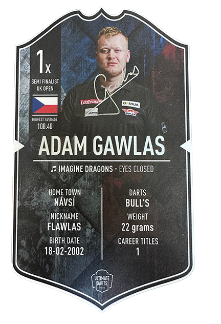 Signed Adam Gawlas Exclusive Mini Ultimate Darts Card