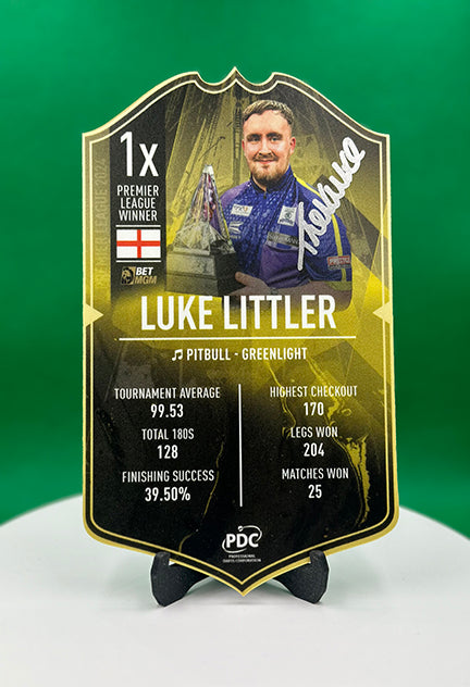 SIGNED VERY LIMITED Premier League WINNER Luke Littler Mini Ultimate Darts Card