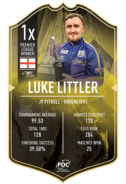 SIGNED VERY LIMITED Premier League WINNER Luke Littler Mini Ultimate Darts Card