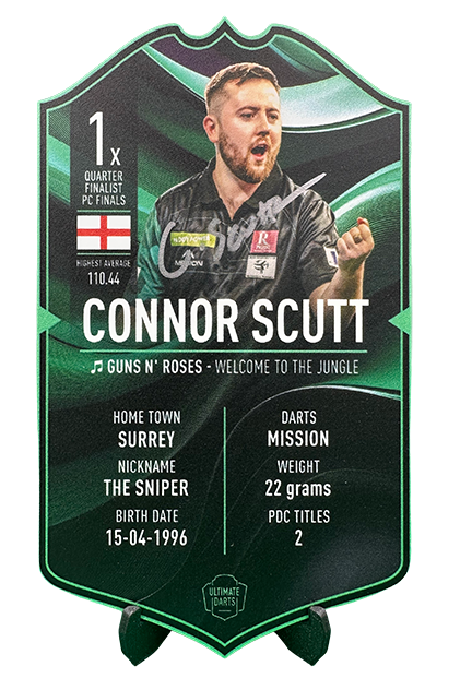 SIGNED Exclusive Connor Scutt Mini Ultimate Darts Card