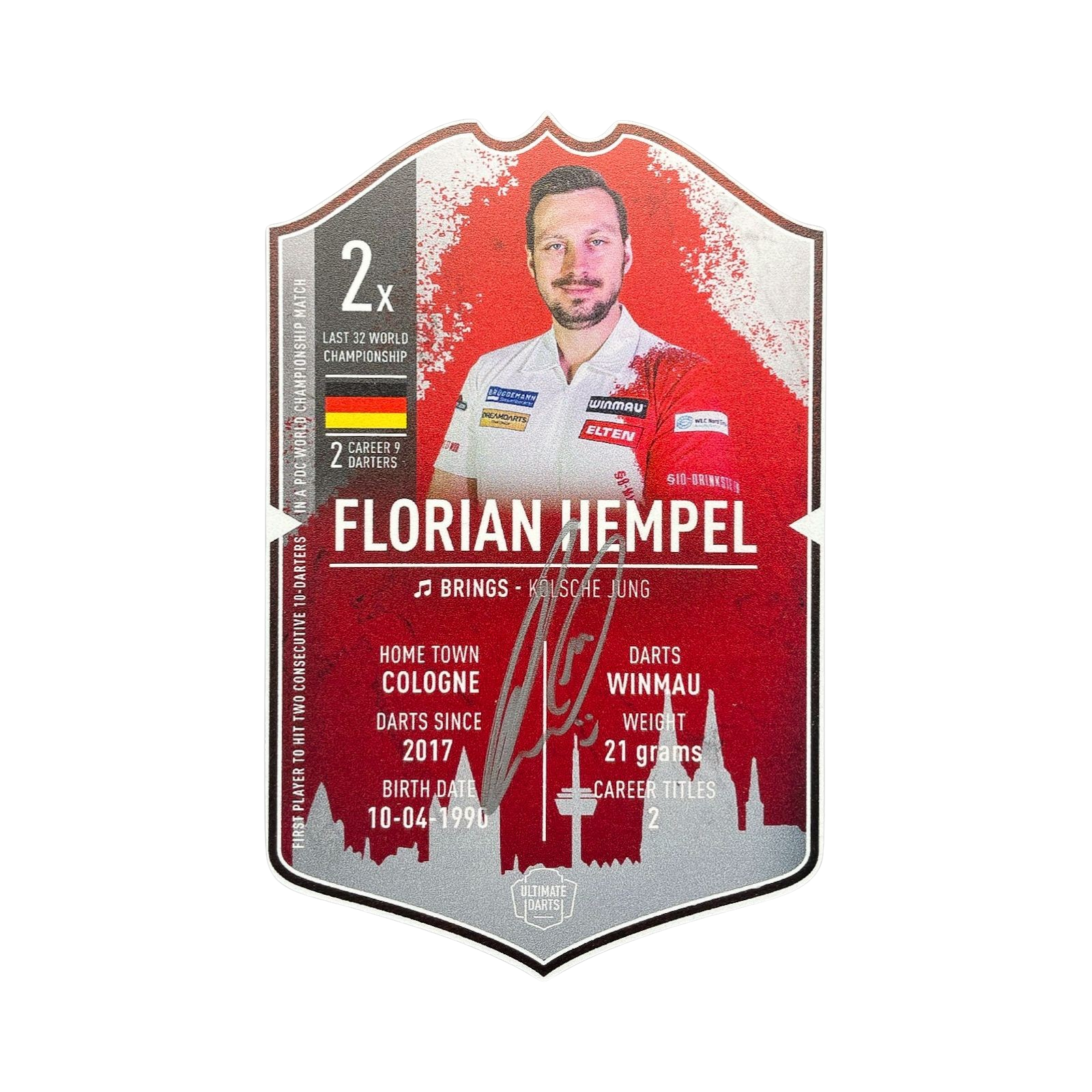 SIGNED Exclusive Florian Hempel Mini Ultimate Darts Card